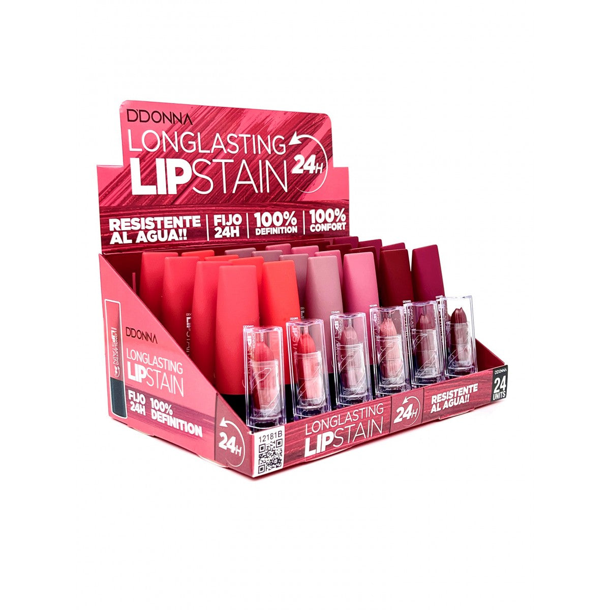 Batom em Barra Lipstain Longlasting Mate Fixo D'donna - 3,8g